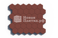 Тротуарная плитка Шестигранник, 218х190х70 мм, стандарт Красный