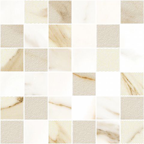 Мозаика Калакатта Королевская Мозаика / Calacatta Royal Mosaic 300x300 бежевая
