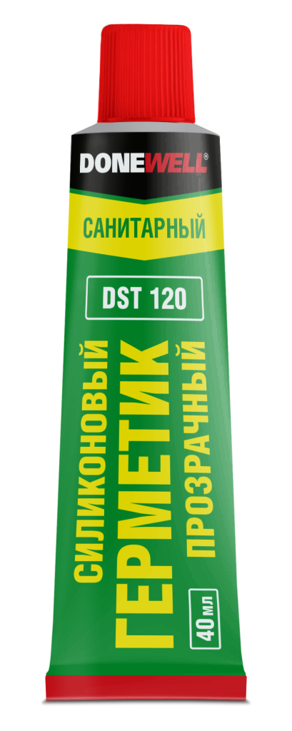 Герметик силиконовый санитарный DONEWELL прозрачный 40 мл (уп.24шт)