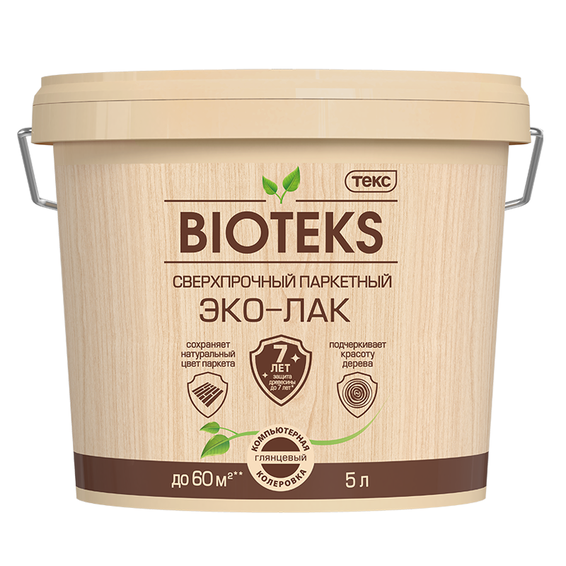 Сверхпрочный Паркетный Эко-Лак BIOTEKS LD гл 5л