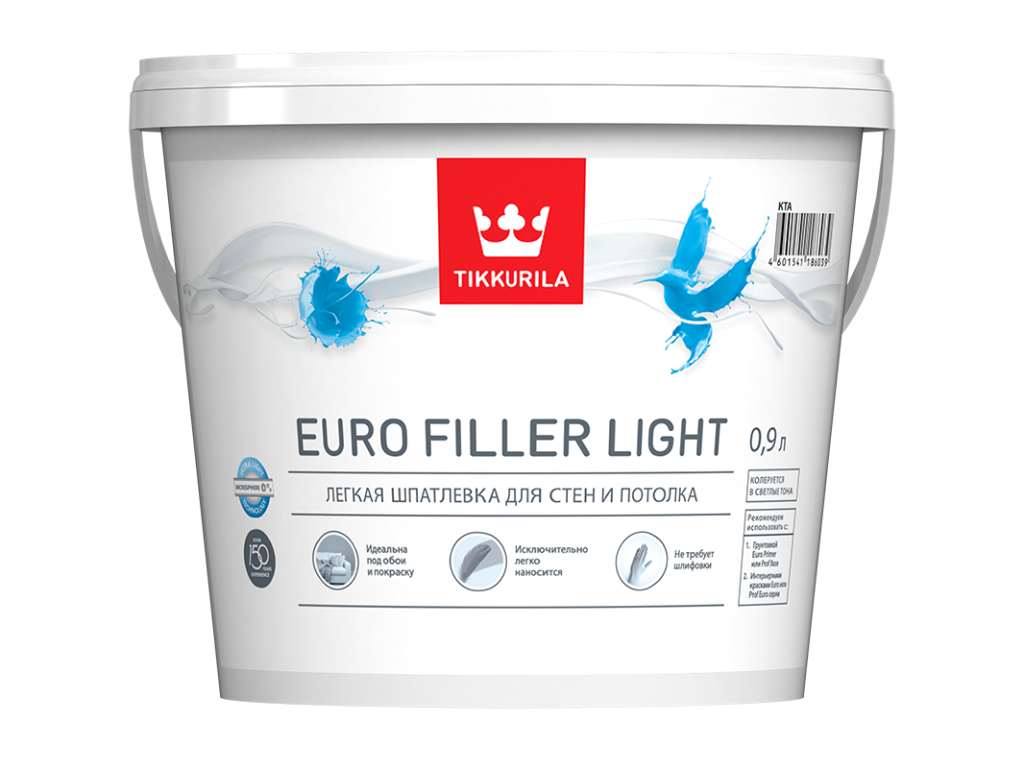 Шпатлевка легкая EURO FILLER LIGHT KTA 0,9л